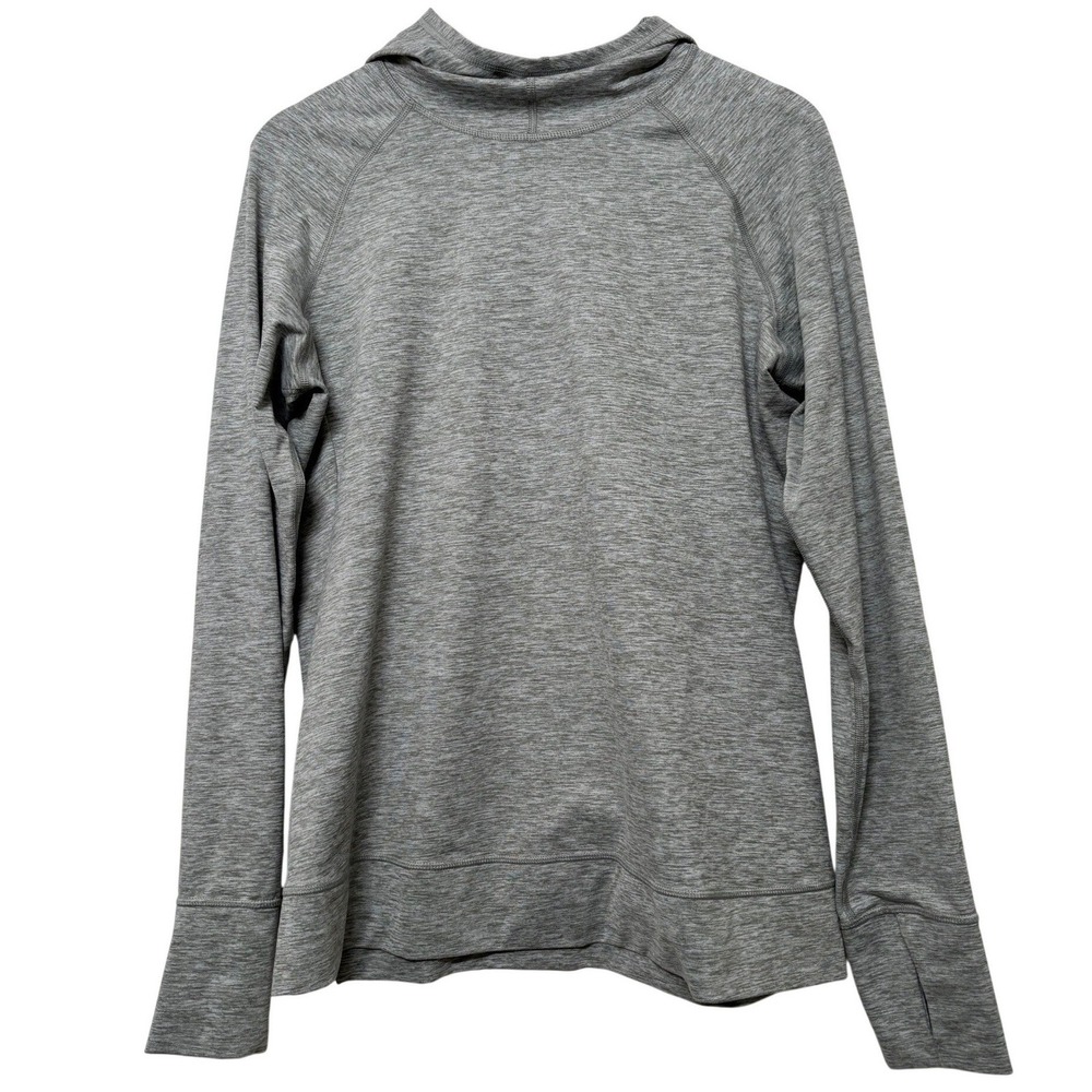 Eastern Mountain Sports EMS Womens Techwick Hoodie L Gray Funnel Neck Gorpcore